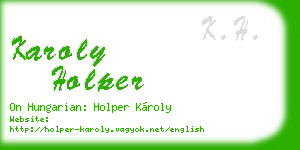 karoly holper business card