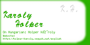karoly holper business card